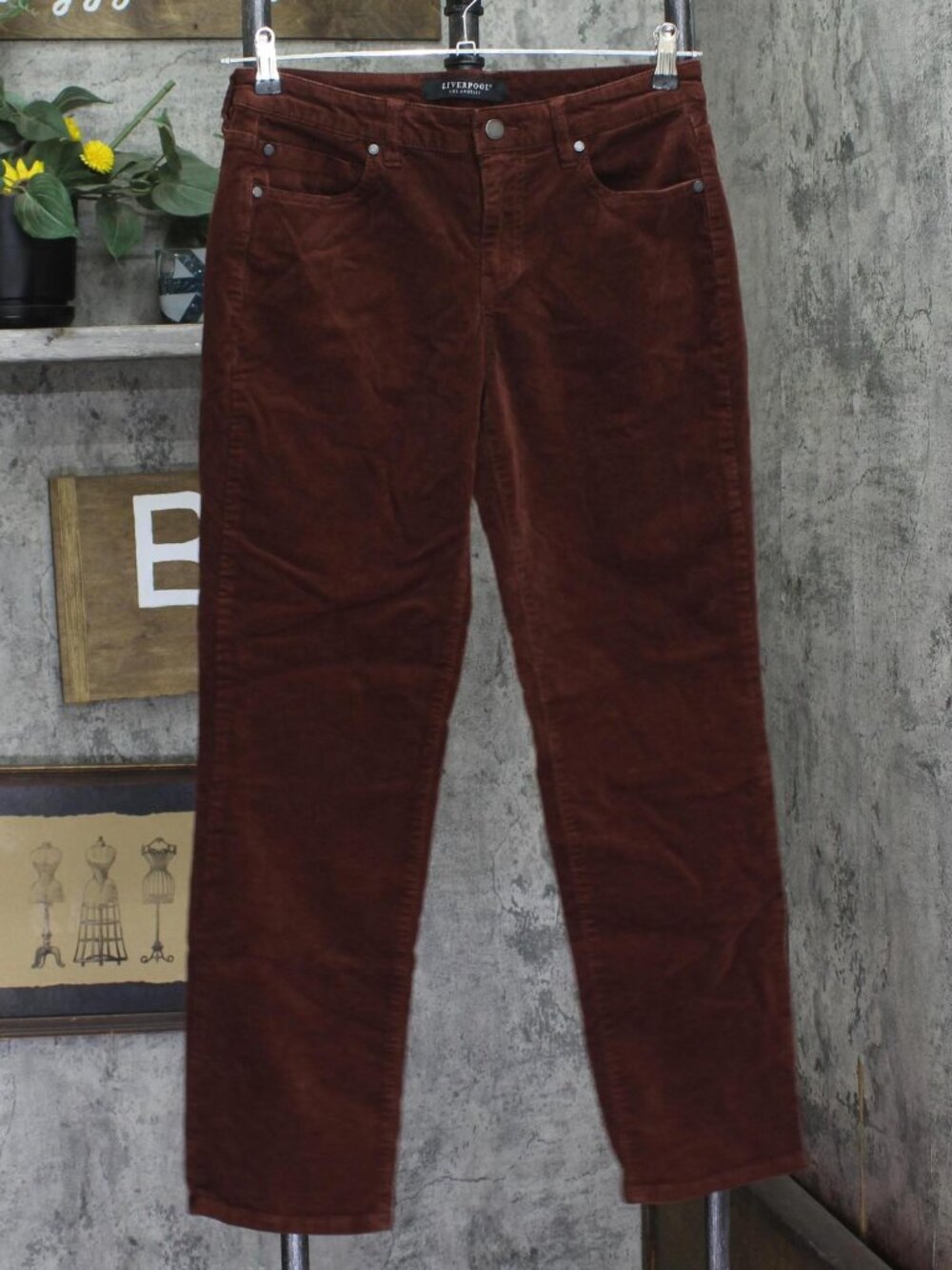 Liverpool Los Angeles Womens Girlfriend Pinwale Corduroy Jeans Brunette Brown 4